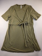 Lululemon Women’s Green Pima Cotton Wrap-Front T-Shirt Dress Sz 10