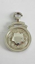 ANTIQUE 1930 SOLID STERLING SILVER ALBERT CHAIN POCKET WATCH FOB MEDAL