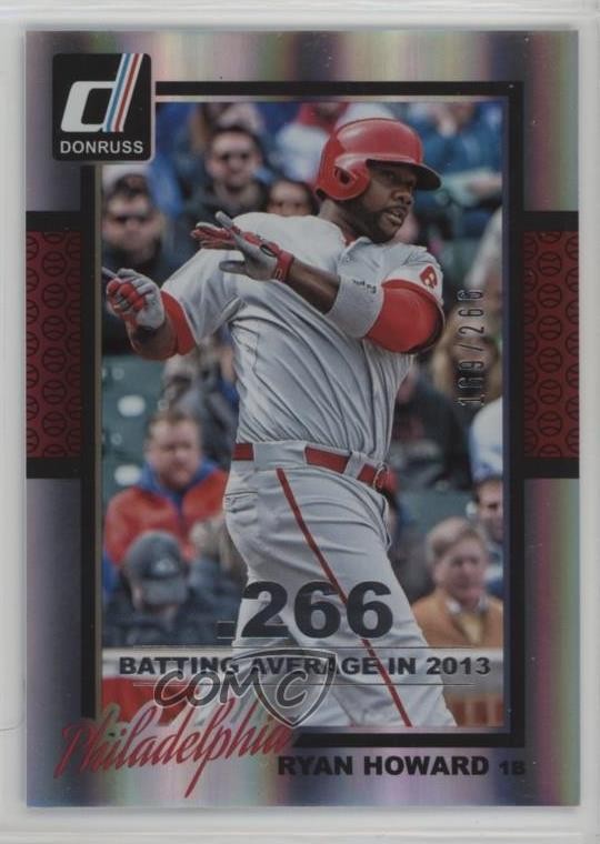 2014 Panini Donruss Silver Season Stat Line 169/266 Ryan Howard #323 sh7