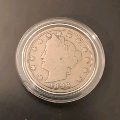 1899 liberty nickel 5c with cents coin philadelphia circulated