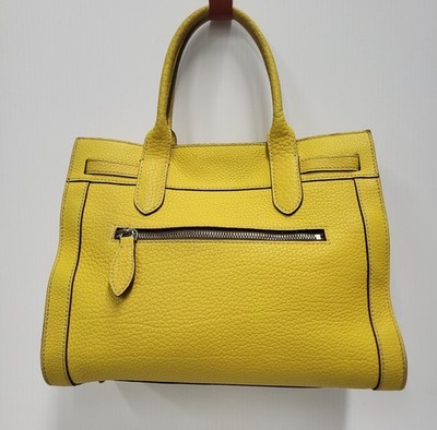 Dooney & Bourke Satchel Womens Medium Yellow Pebbled Leather Tote