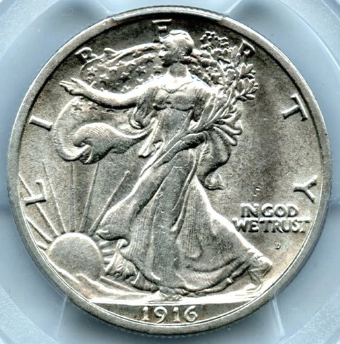 1916-D Walking Liberty Half Dollar, PCGS Genuine Cleaned-AU Detail