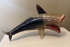 Shark Carved Bull Horn Figurine Decor