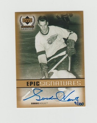 1999-00 Upper Deck Century Legends GORDIE HOWE Epic Signatures Gold Auto #9/100