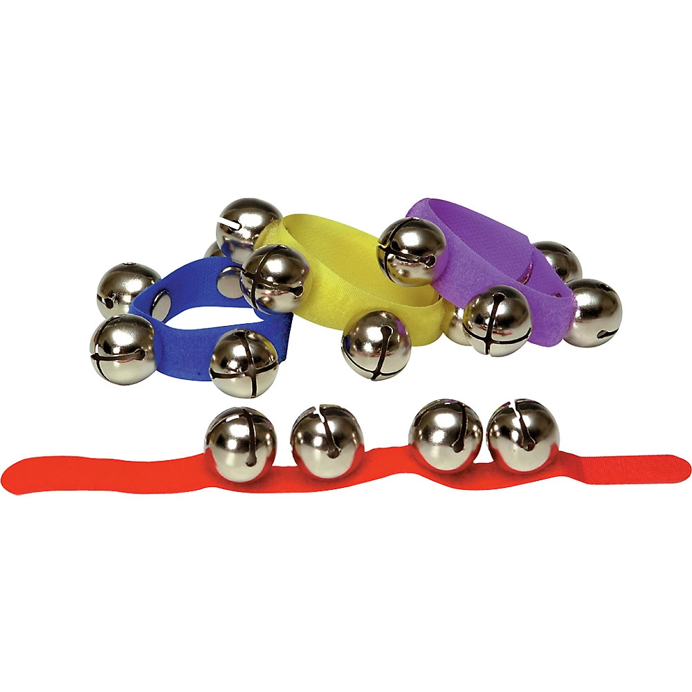 Rhythm Band Colored Hook and Loop Wrist and Ankle Bells 12 Pack