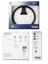 Kohler Kallan Towel Ring Matte Black Wall Mount Bathroom Hardware R22083-BL