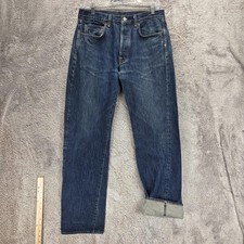 Levis 501XX Jeans Mens 32x32 Blue Selvedge LVC 1966 Big E Button Fly Medium Wash