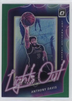 2020-21 Panini Donruss Optic Lights Out Green Prizm 3/5 Anthony Davis #14 7uo