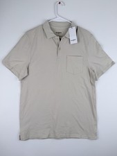 Goodfellow Co Men's Short Sleeve Vintage Polo Shirt Light Beige Size MEDIUM
