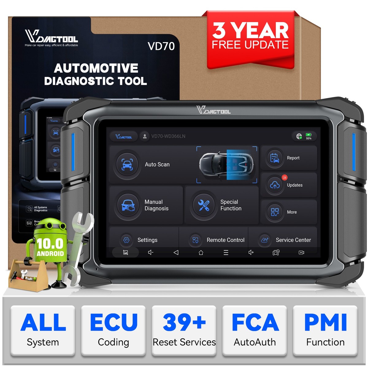 🔥2026 VDIAGTOOL VD70 Car Bidirectional Diagnostic Full System