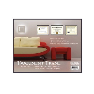 BAZIC 8.5'' X 11'' Front Loading Document Frame w/Glass Cover