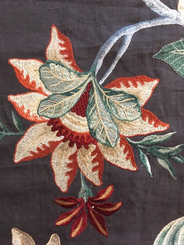 98cm x 127cm ZOFFANY "Anjolie De Novo" Embroidered Linen fabric Persian - Picture 5 of 14
