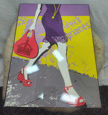 POSTER ART WALL MOUNTED HANGING LAMINATED ON WOOD 15.5"X12.5 - GOOD CONDITION