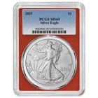 2025 $1 American Silver Eagle PCGS MS69 Blue Label Red Frame