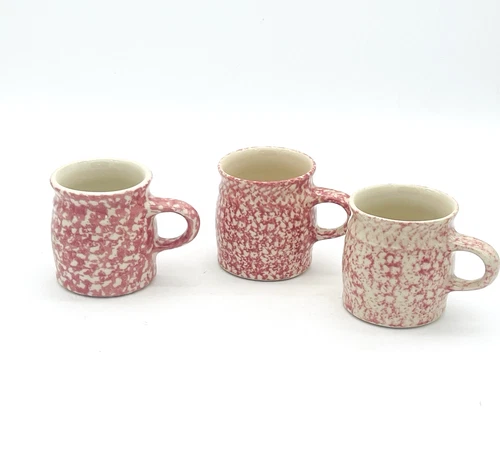 Workshop Gerald Henn Pottery Roseville Ohio Ceramic Red Spongeware Cup Mug New