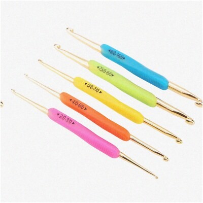 Double-Sided Crochet Hook Kit with Rubber Handles