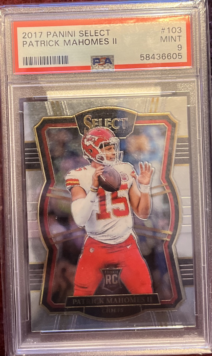 Patrick Mahomes 2017 Select Premier #103 PSA  9  MINT Rookie Card RC Chiefs🔥
