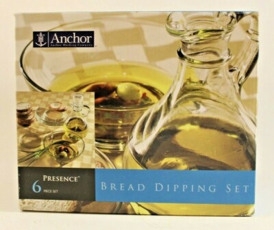 Anchor Bread Dipping Set with Cruet Oil Hocking-Vintage