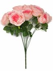 10 Head Artificial Rose Bush x 44cm - Pink Shades Flower Centrepiece Arrangement