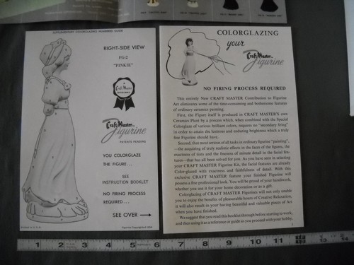 VTG PALMER PANN PAINT BY NUMBERS FIGURINE "PINKIE" STATUE CERAMIC UNUSED SET MCM - Picture 6 of 8