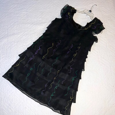 black mardi gras dress Stacia Circle Dress - Mardi Gras Feather