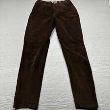 Vintage Express Leather Pants Womens 28X30 Brown Western Casual Lined Suede