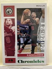 Zach LaVine 2020-21 Panini Chronicles #4 Green Foil + Base Chicago Bulls