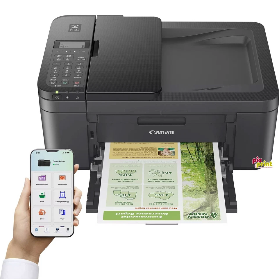 STAMPANTE MULTIFUNZIONE CANON PIXMA TR4755i INKJET A COLORI NUOVA WI-FI + USB - Immagine 3 di 4