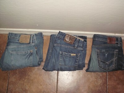 WOMEN'S BLUE JEANS LOT AMERICAN EAGLE 29X30 LEVI'S LOW BOOT 29X30 BKE 29X 31 1/2