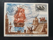 Carte Premier Jour Journée Du Timbre 1957 Felouque N° 1093 Oblitéré Dunkerque