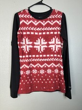 Burton Men's Dryride Sweater Print Long Sleeve Baselayer Shirt Small Holiday