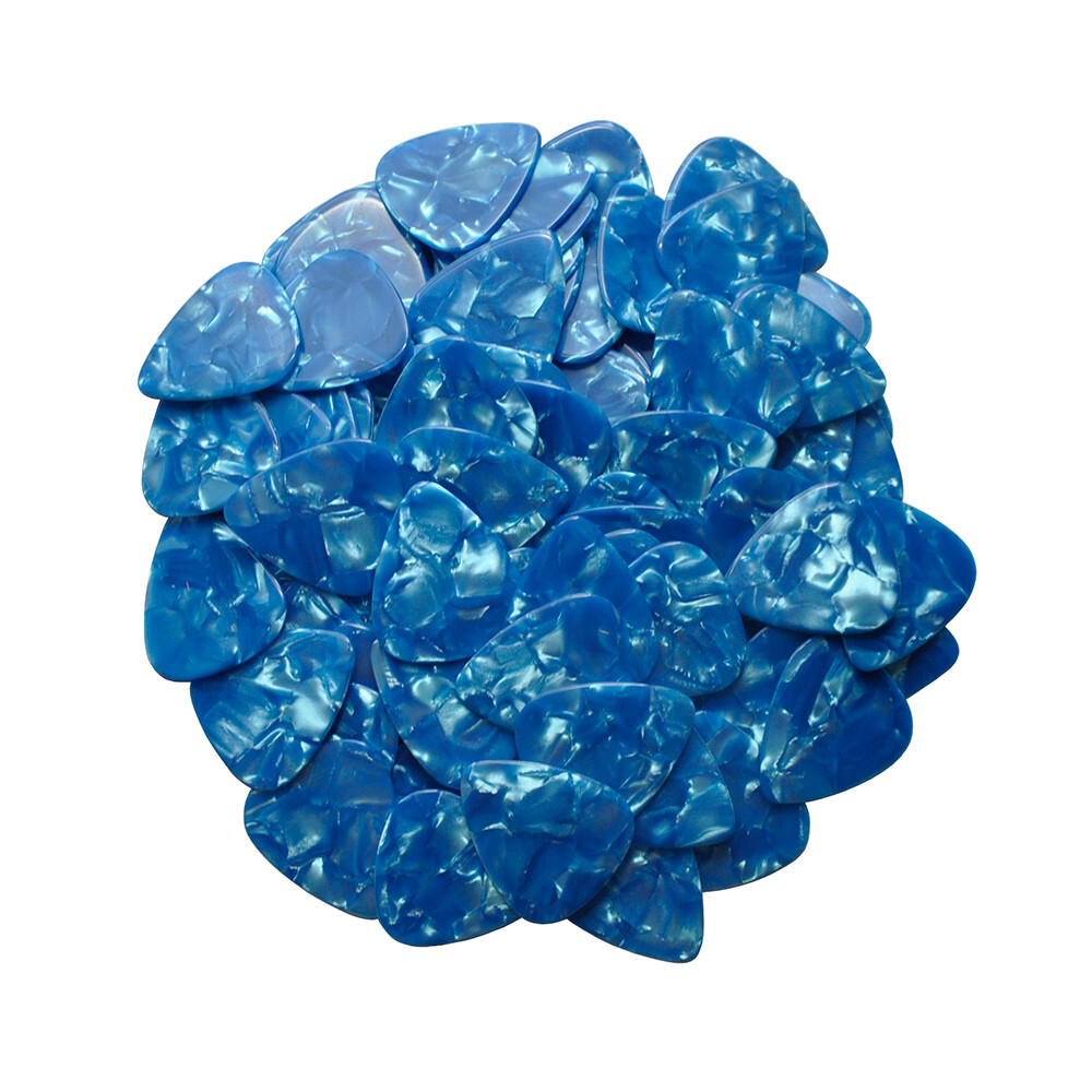 Lots of 100 pcs Heavy 1.5mm Blank Guitar Picks Plectrum Celluloid Pearl Skyblue