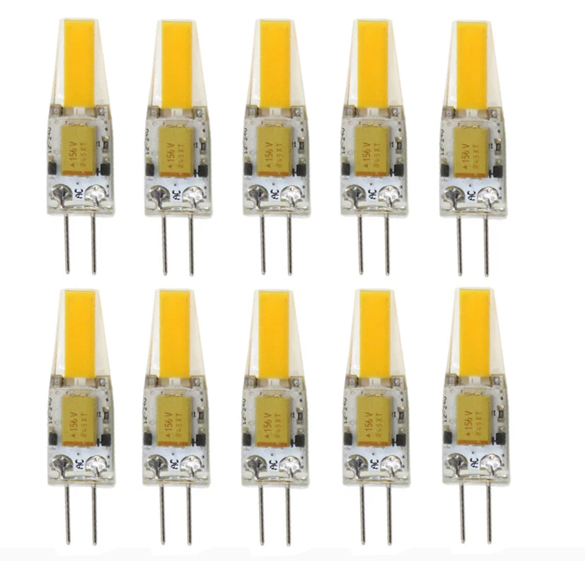10pcs G4 GU4.0 LED Bulb COB 1505 2W AC12V/DC12~24V RV/Boat Lights White/Warm