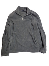 Croft  Barrow Sweatshirt Adult Size XL Gray Fleece 1/4 Zip Pullover Mens