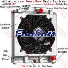 3 Row Radiator Shroud Fan for 92-01 Honda Civic EG EK Del Sol Integra 1.6L l4 UK