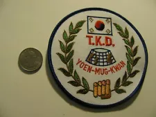 T.K.D. TAE KWON DO  YOEN MUG KWAN  EMBROIDERED PATCH NOS NEW STOCK FREE SHIPPING