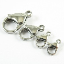 New 12/24/50/100pcs Solid 316L Stainless Steel Lobster Clasps For DIY Finding