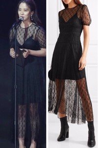black lace asymmetrical dress
