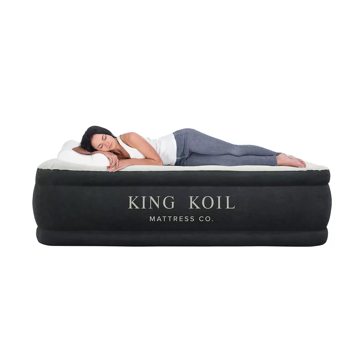 California King Luxury Raised Air Mattress Coil Beam Construction