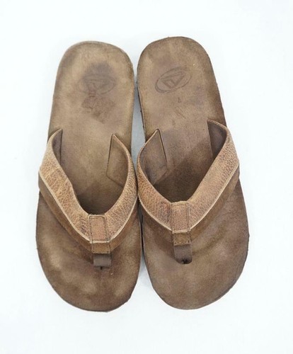 REEF USED MEN 7 SUEDE/DISTRESSED LEATHER BROWN THONGS/SANDALS/FLIP FLOPS |  eBay