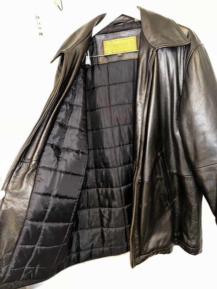 Black Timberland Leather Jacket - Image 2 of 4