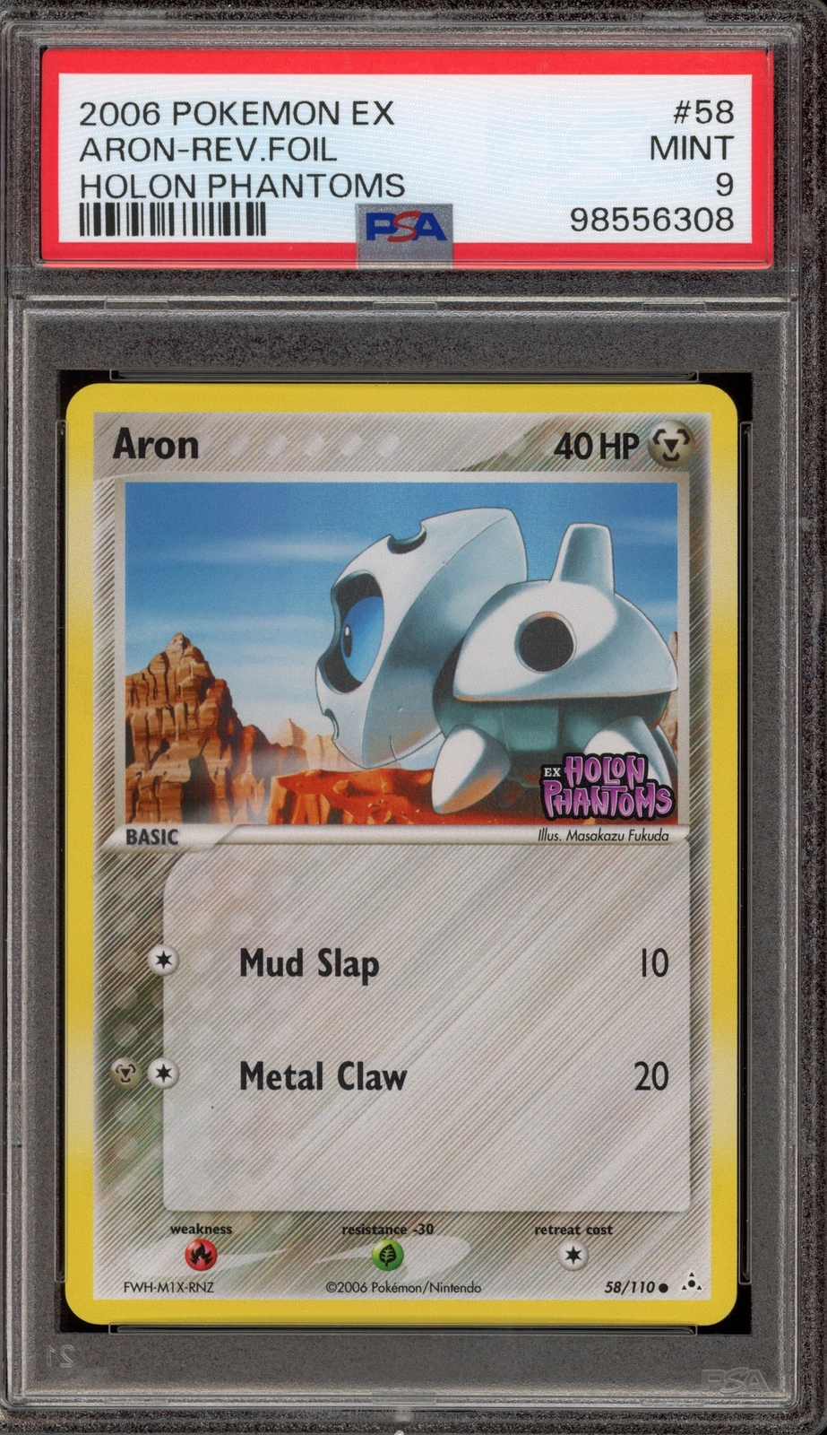 Pokemon Aron EX Holon Phantoms Reverse Holo #58 PSA 9 Mint