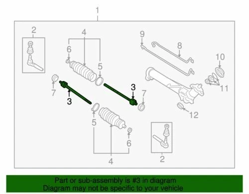 Barra de amarre interior de dirección genuina GM 1997-2005 Chevrolet Oldsmobile Alero 26073562 Foto 2 de 2