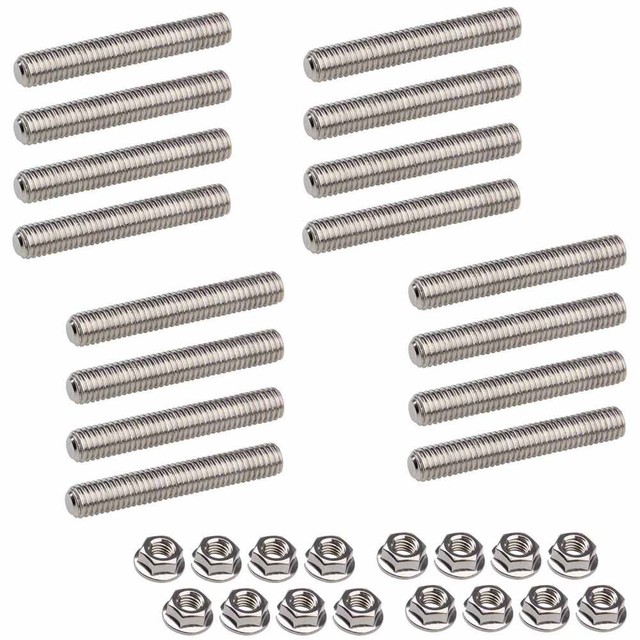 16x Exhaust Manifold Stud Nuts For Ford 4.6 5.4L V8 V10 Stainless
