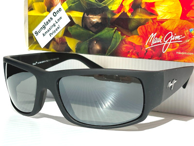 NEW Maui Jim WORLD CUP Matte Black Rubber POLARIZED Grey GLASS