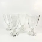 Anchor Hocking Starburst Boopie Glasses Set of 4 Vintage 5.5” Bubble Footed