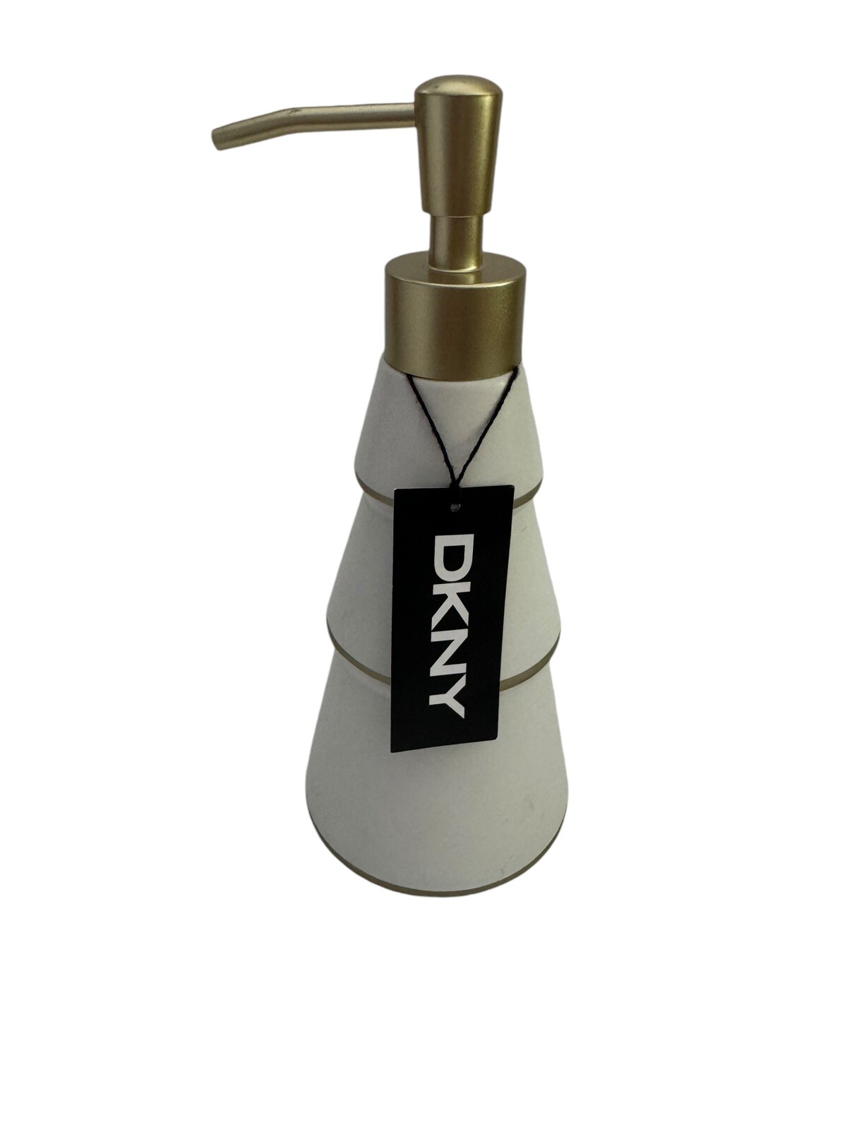 DKNY Soap Dispenser Ivory Gold Christmas Tree Ceramic-image