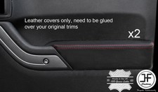 Rote Naht 2X Vordert�r Armlehne Leder Bez�ge F�r Jeep Wrangler 2011-2017