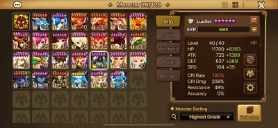 Summoners War Starter Europe 2025 - 5 Nat LD au choix