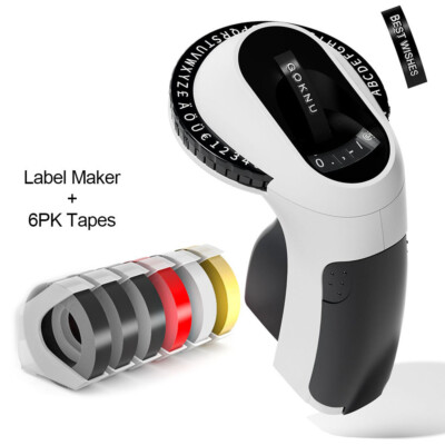 Phomemo E975 Embossing Label Maker Maschine Portable Retro geprägt mit 6 Bändern